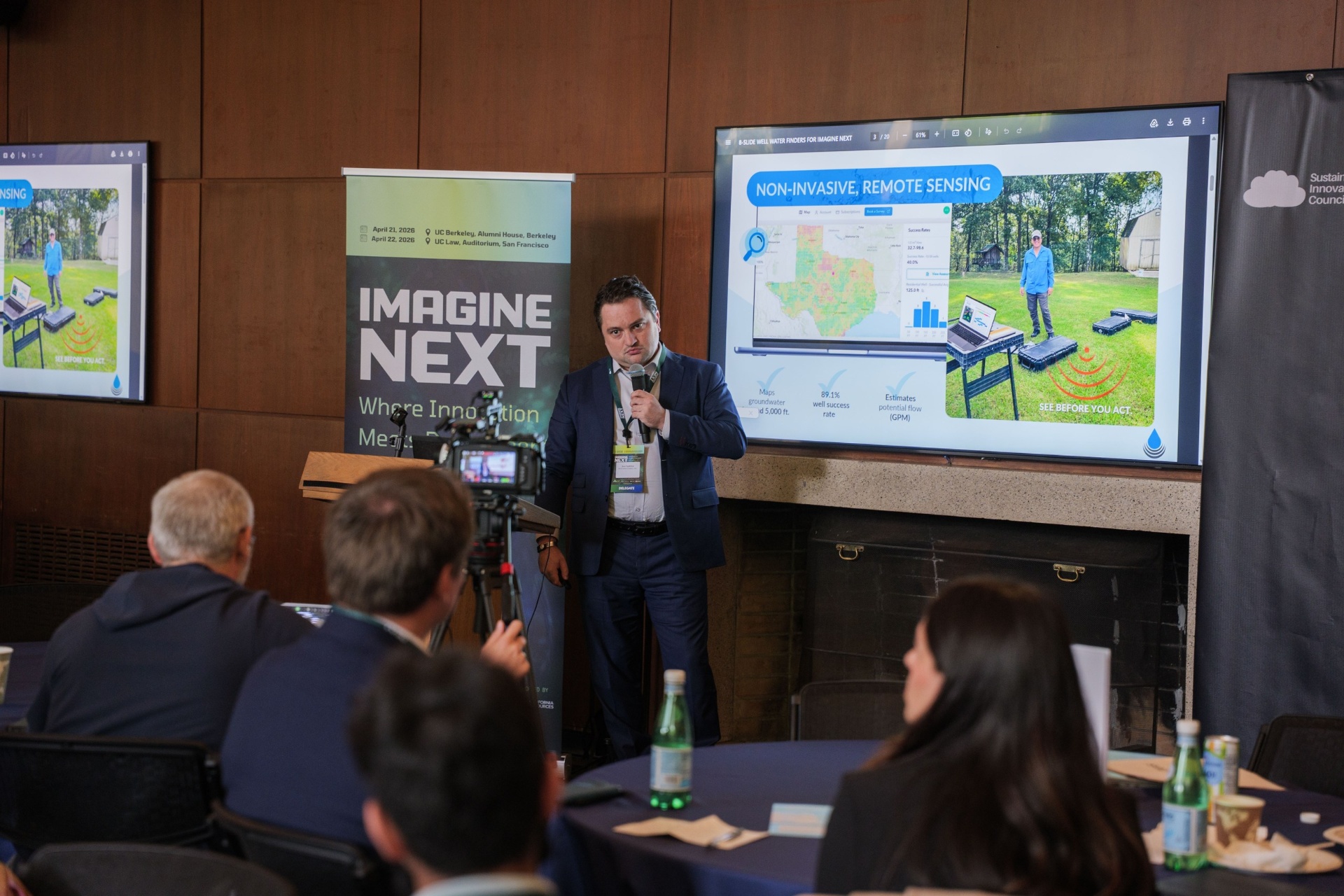 Well Water Finders presentation to the judges in the Alumni House